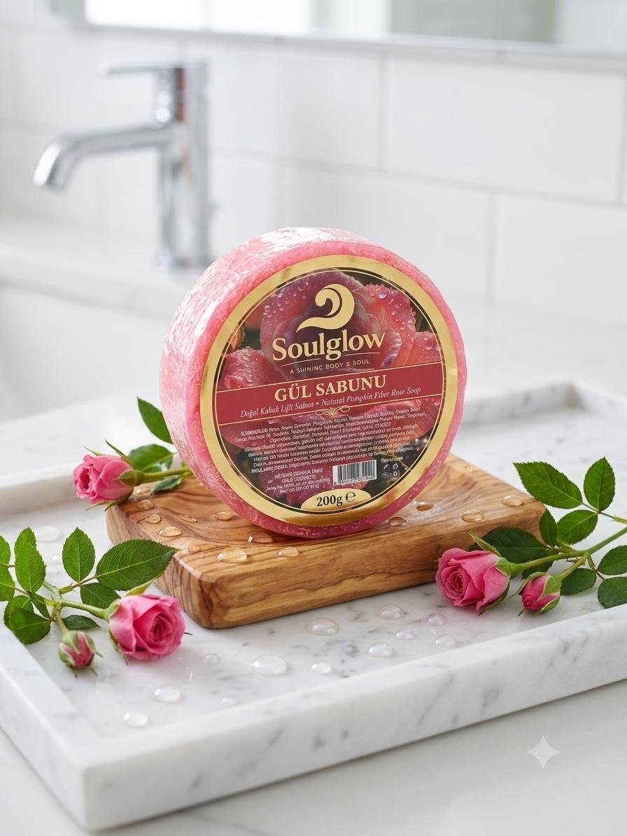 DOĞAL KABAK LİFLİ GÜL SABUNU 200 GR