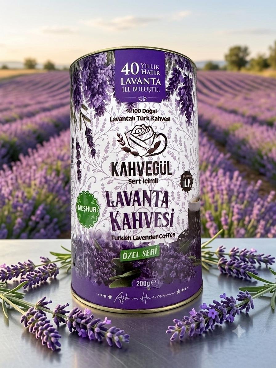 LAVANTA KAHVESİ SİLİNDİR KUTU ÖZEL SERİ 200 GR