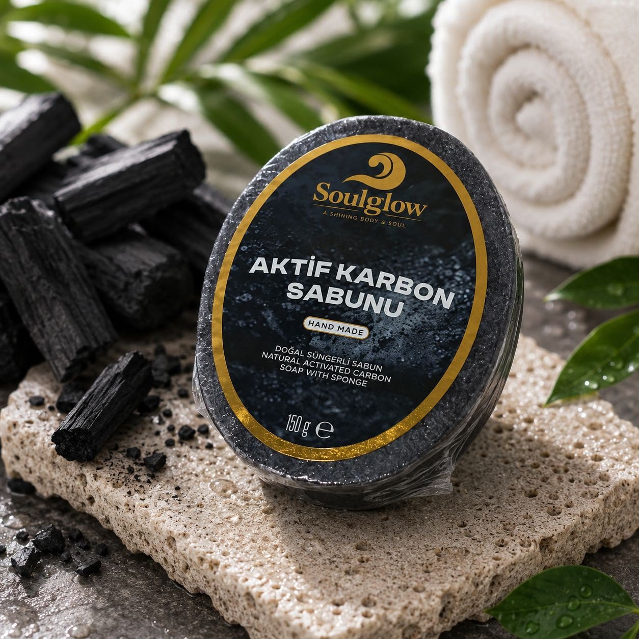 SÜNGERLİ AKTİF KARBON SABUNU 150 GR